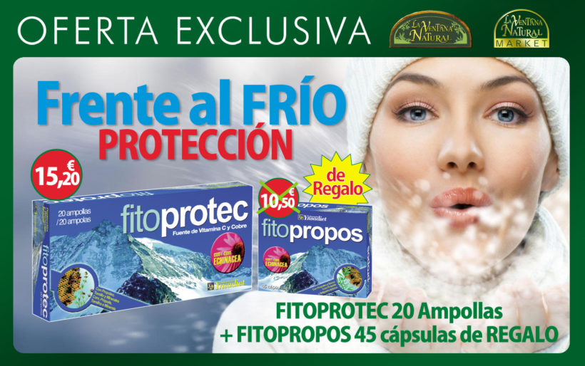 Oferta Enero Febrero: Fitoprotec 20 ampollas por 15.20€ y de regalo Fitopropos 45 capsulas valorado en 10.50€